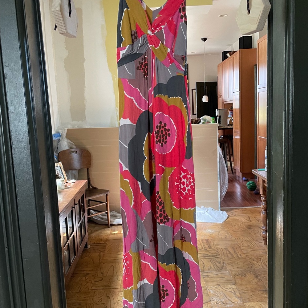 Boden Women's Maxi Dress - Pink, Gray, Yellow Floral